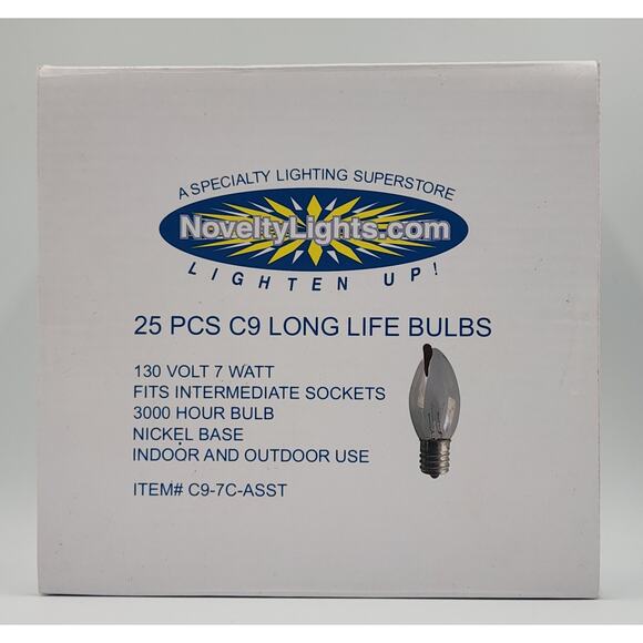 NEW 25 Piece C9  Ceramic Bulbs Multicolor With String Lights Indoor/Outdoor‎ Use - Picture 3 of 3